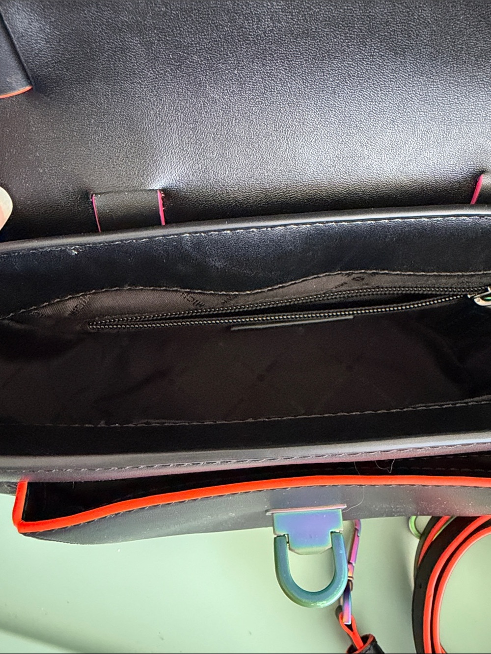 Michael Kors Black Satchel with Neon Rainbow Trim - Picture 6 of 7